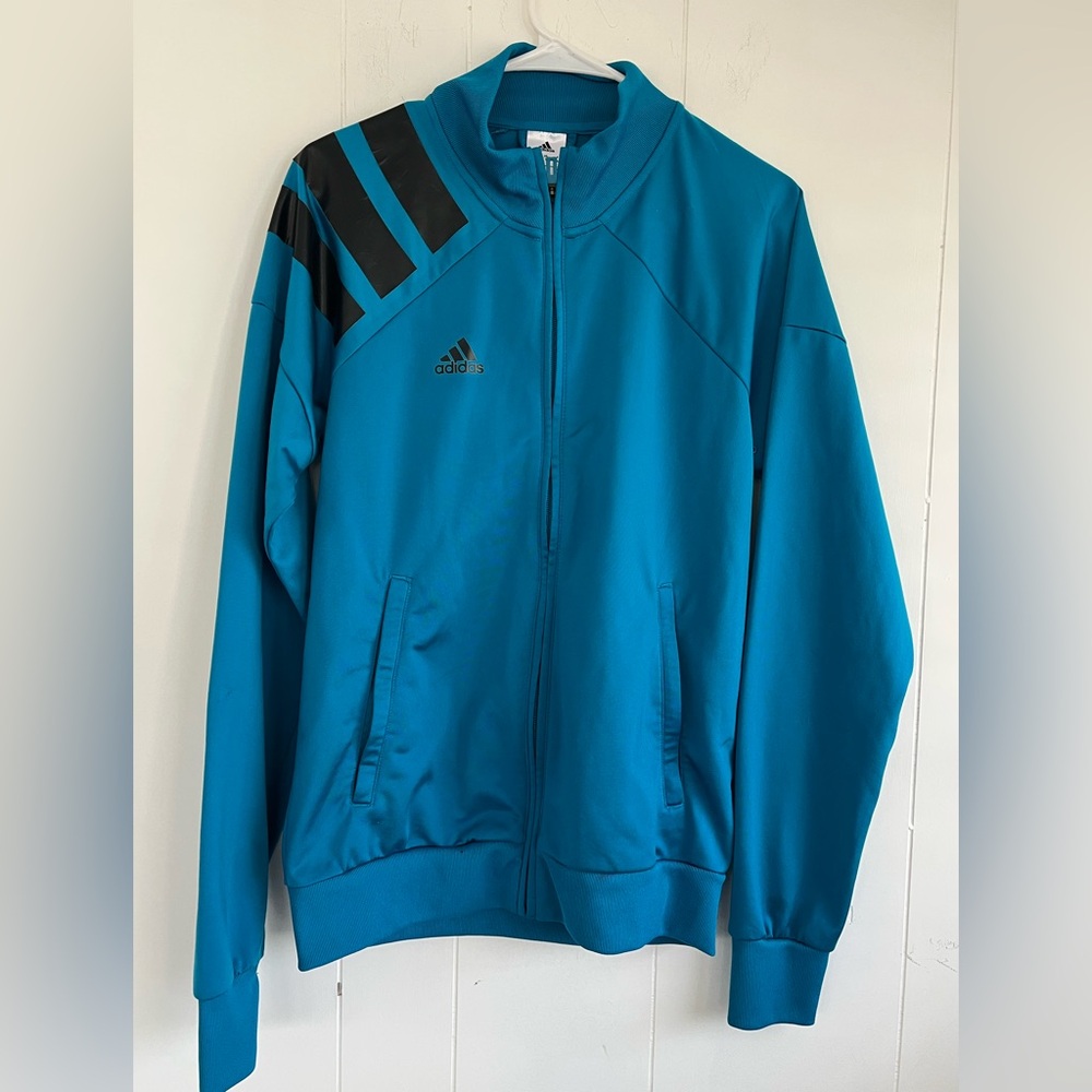 Adidas Men’s Soccer Tango Tricot Soccer Jacket Blue/Black Zip-Up Jacket Small